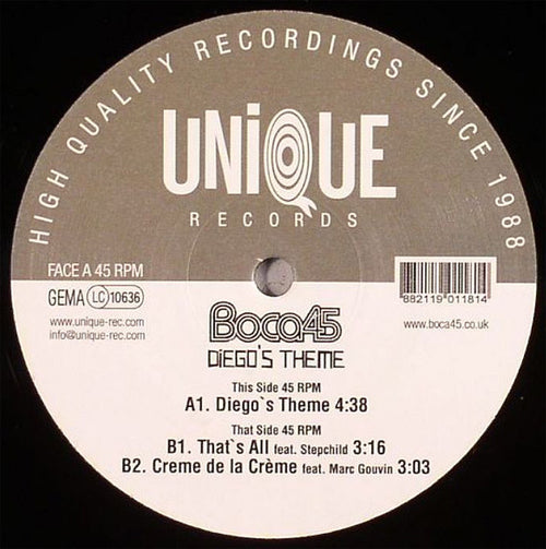 Boca 45 : Diego's Theme (12")