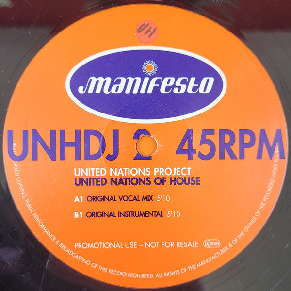 United Nations Project : United Nations Of House (12", Promo)