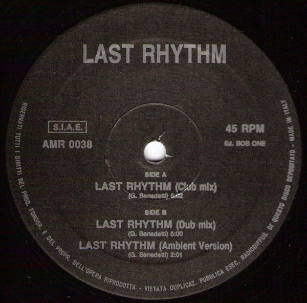 Last Rhythm : Last Rhythm (12", Bla)