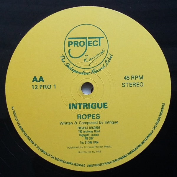 Intrigue (3) : Heaven Made / Ropes (12", Promo)