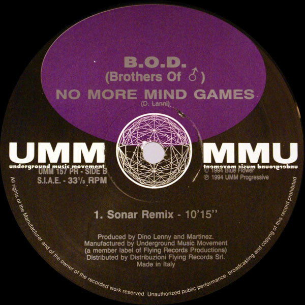 B.O.D. : No More Mind Games (12")