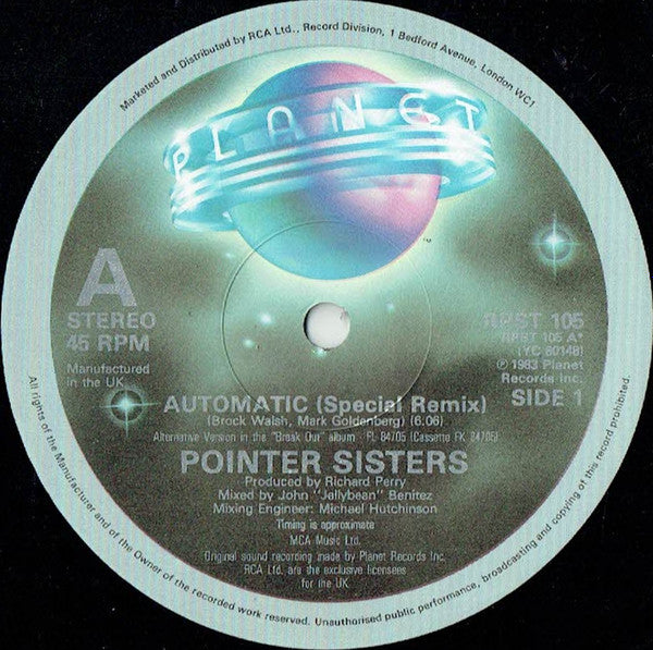 Pointer Sisters : Automatic (12")