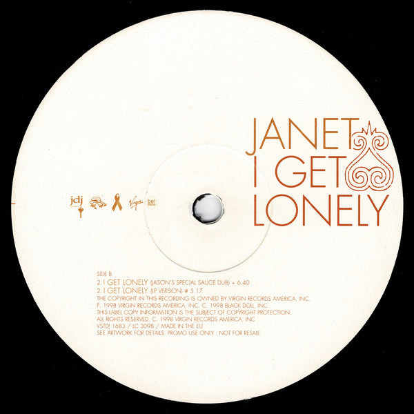 Janet Jackson : I Get Lonely (12", Promo)