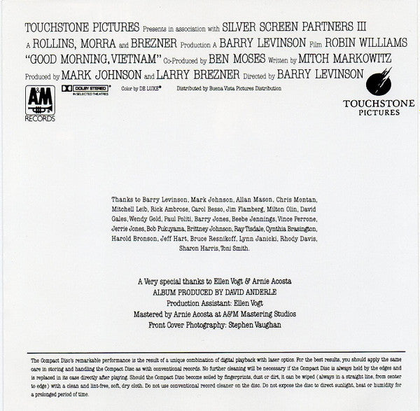 Various : Good Morning Vietnam - A Selection of Tracks From The Original Motion Picture Soundtrack (CD, Comp, RE)