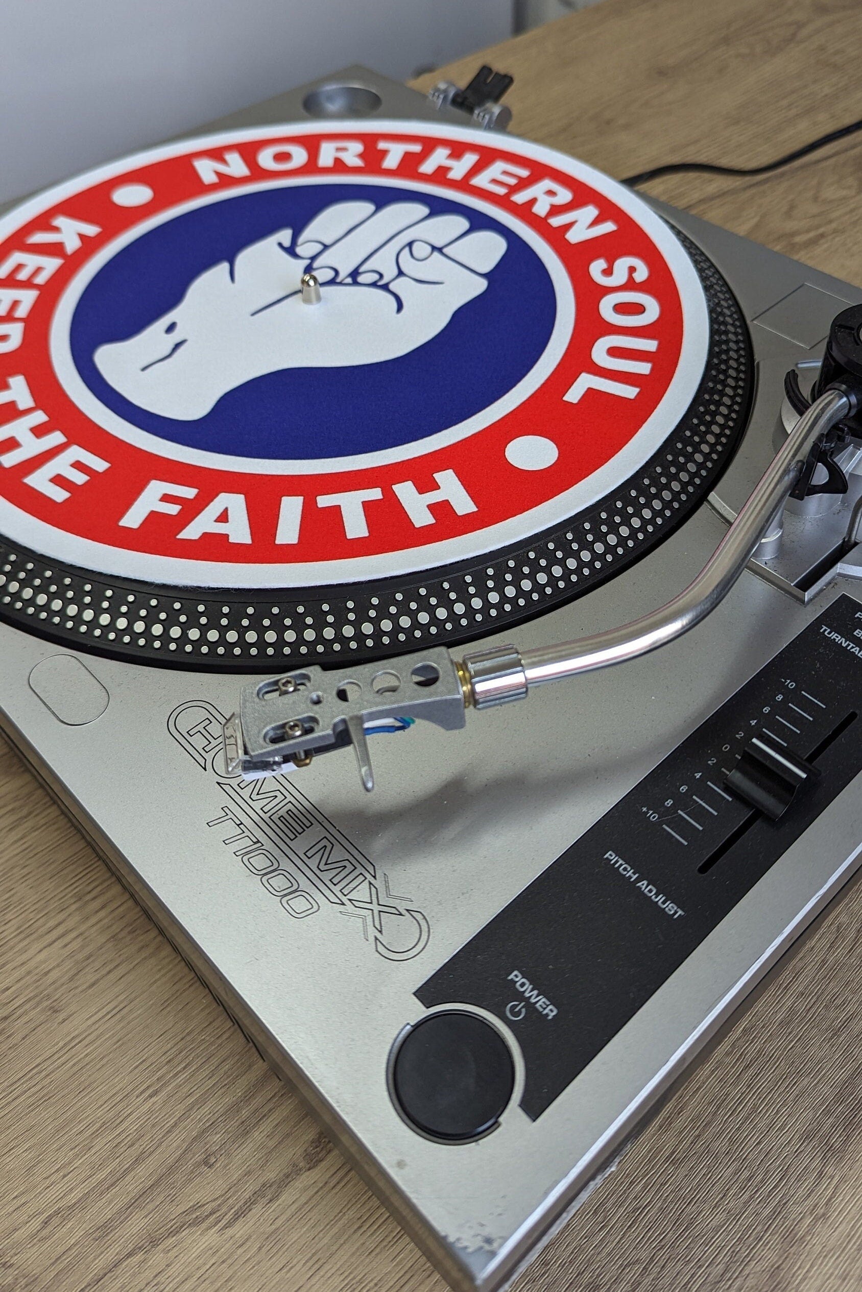 Northern Soul - Red White and Blue - Keep the Faith Slipmat - 7 & 12 inch LP Vinyl DJ Pro Turntable Slip Mat Record Player