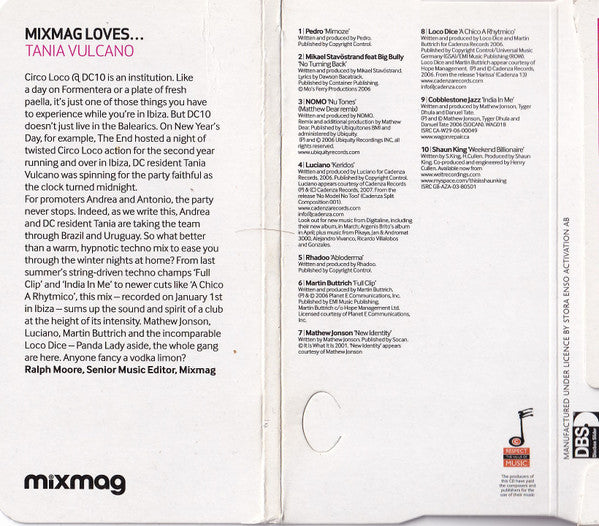 Tania Vulcano : Circo Loco @ DC10 (CD, Mixed, Dis)