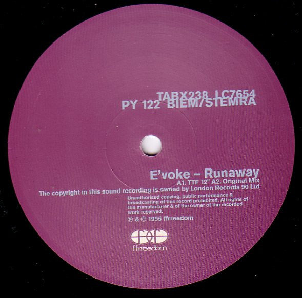 E'voke : Runaway (12", Single)