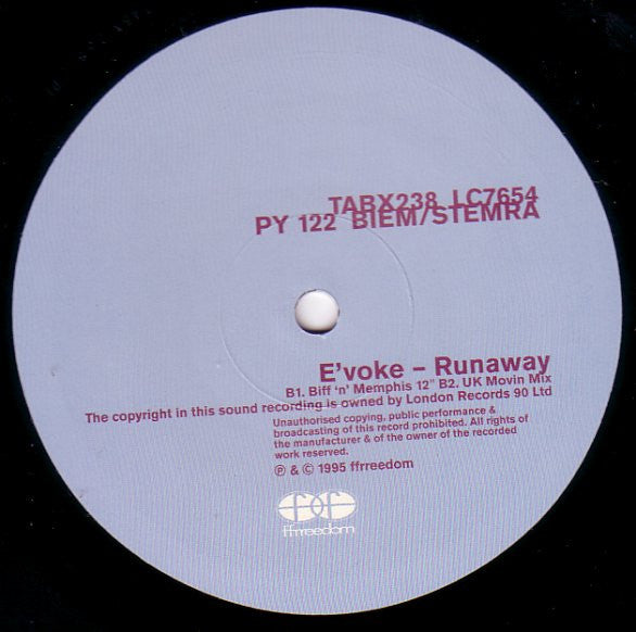 E'voke : Runaway (12", Single)