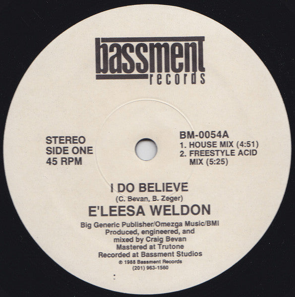 E'leesa Weldon : I Do Believe (12")
