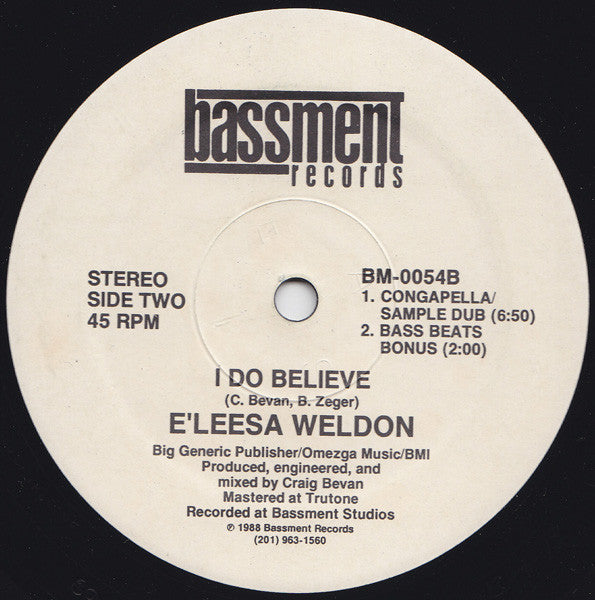 E'leesa Weldon : I Do Believe (12")