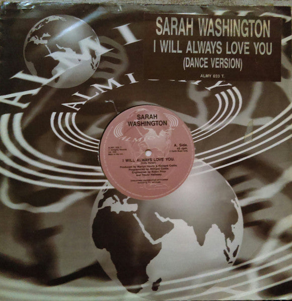Sarah Washington : I Will Always Love You (Dance Version) (12", Single)