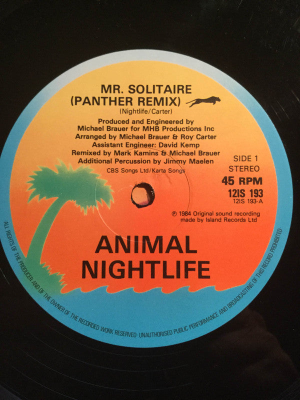 Animal Nightlife : Mr Solitaire (Panther Remix) (12", Single)