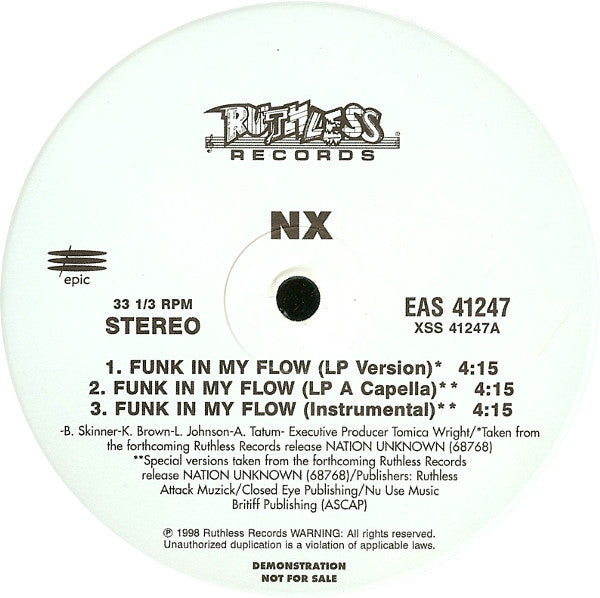NX : Funk In My Flow (12", Promo)