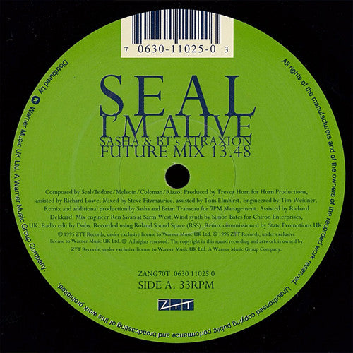 Seal : I'm Alive (Sasha & B.T.'s Remix) (12")