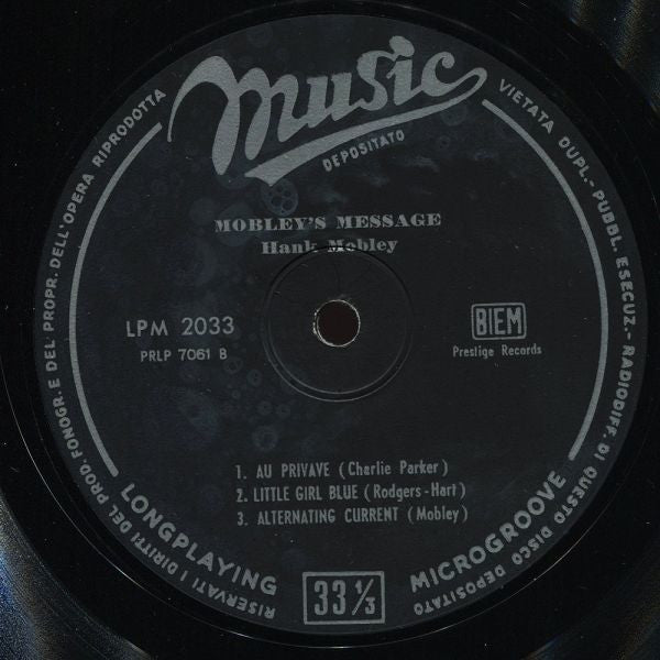 Hank Mobley : Mobley's Message (LP, Album, Mono)