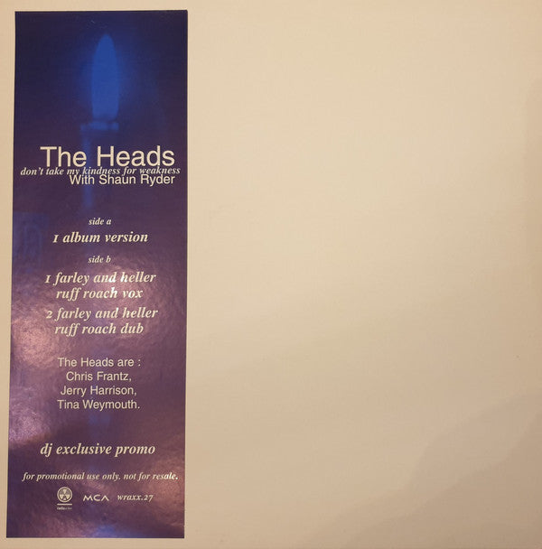 The Heads With Shaun Ryder : Don't Take My Kindness For Weakness (12", Promo)