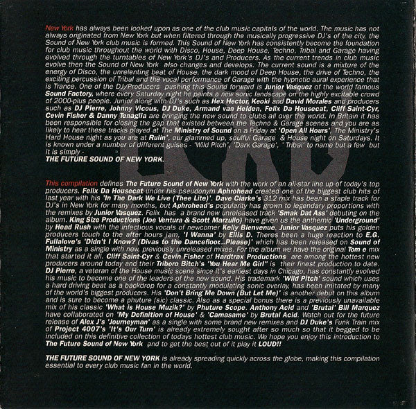 Junior Vasquez : The Future Sound Of New York (CD, Comp, Mixed)