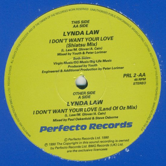 Lynda Law : I Don't Want Your Love (12", Promo)