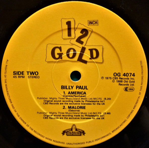 Billy Paul : Let's Make A Baby / America / Malorie (12")