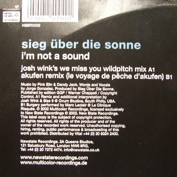 Sieg Über Die Sonne : I'm Not A Sound (12")