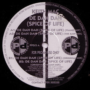 Keith Mac : De Dah Dah (Spice Of Life) (12", Promo)