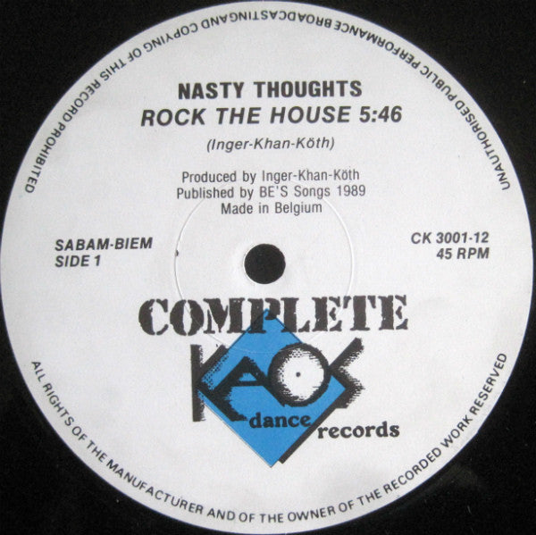 Nasty Thoughts : Rock The House (12")