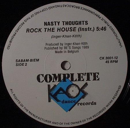 Nasty Thoughts : Rock The House (12")