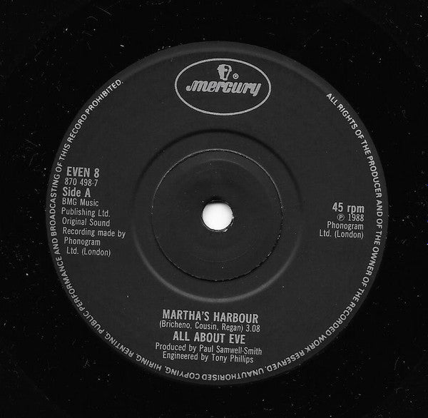 All About Eve : Martha's Harbour (7", Single)