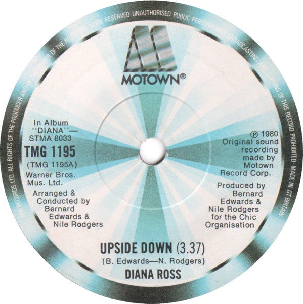 Diana Ross : Upside Down (7", Single, Sol)