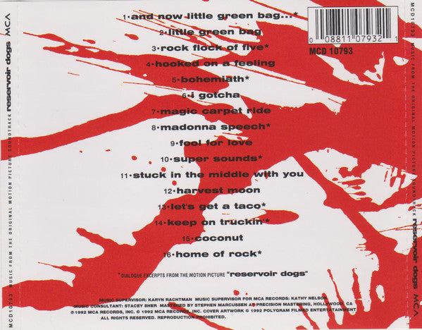 Various : Reservoir Dogs - Music From The Original Motion Picture Soundtrack (CD, Comp, RE, EDC)