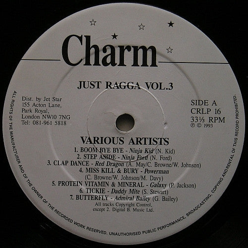 Various : Just Ragga Volume 3 (LP, Comp)