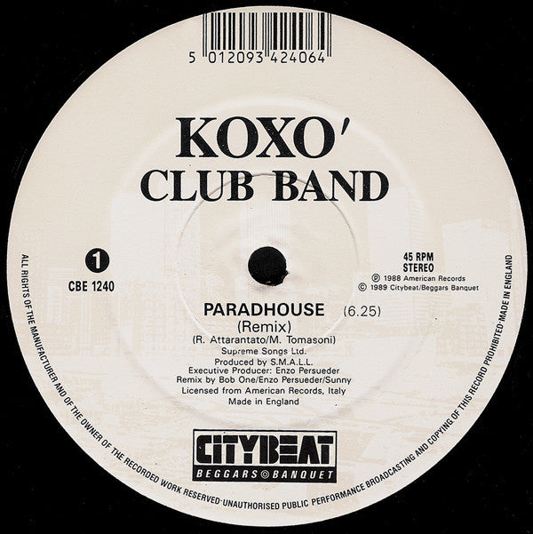 Koxo' Club Band : Paradhouse (Me Gusta) (12")