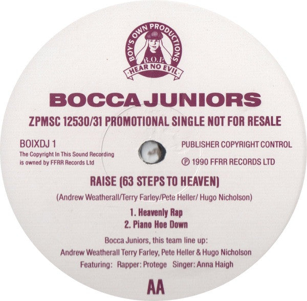Bocca Juniors : Raise (63 Steps To Heaven) (12", Single, Promo)