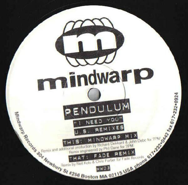 Pendulum : I Need You (U.S. Mixes) (12")