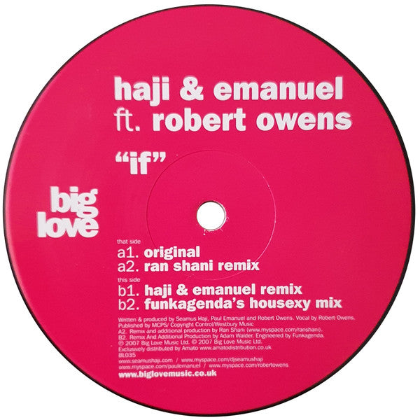 Haji & Emanuel Ft. Robert Owens : If (12", Single)