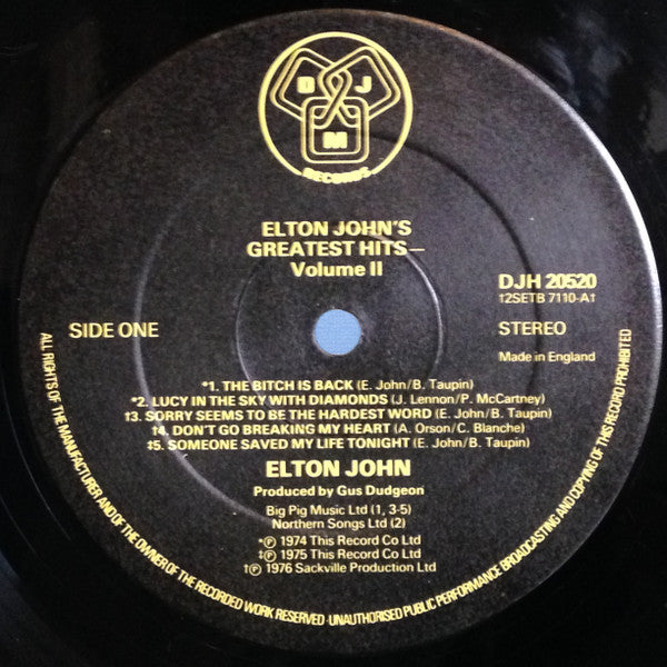 Elton John : Elton John's Greatest Hits Volume II (LP, Comp)