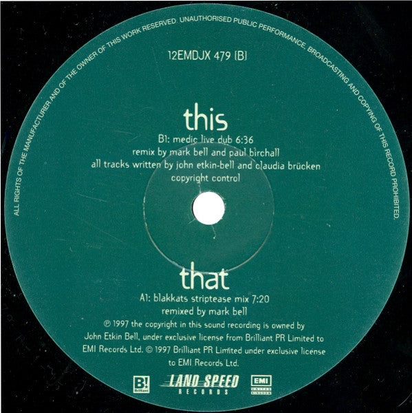 Oceanhead Featuring Claudia Brücken : Eyemotion [DJ Promo Two] (12", Promo)