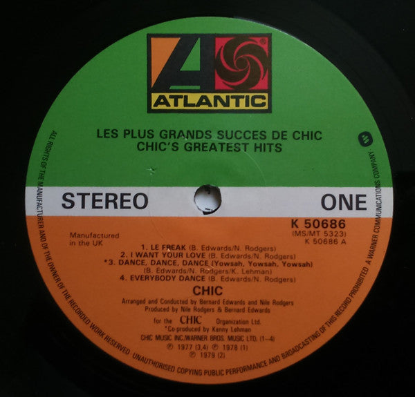 Chic : Les Plus Grands Succes De Chic = Chic's Greatest Hits (LP, Comp)