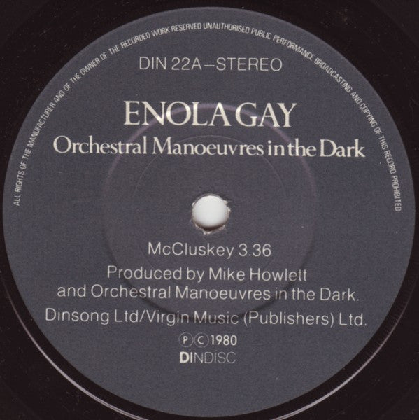 Orchestral Manoeuvres In The Dark : Enola Gay (7", Single, Gre)