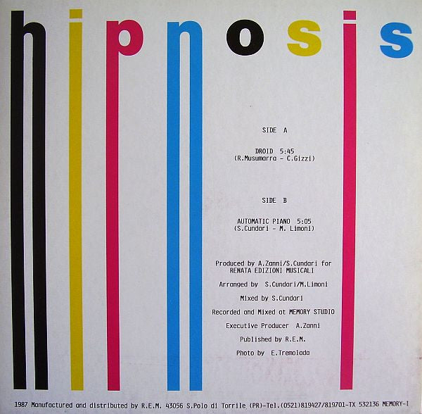 Hipnosis : Droid / Automatic Piano (12")