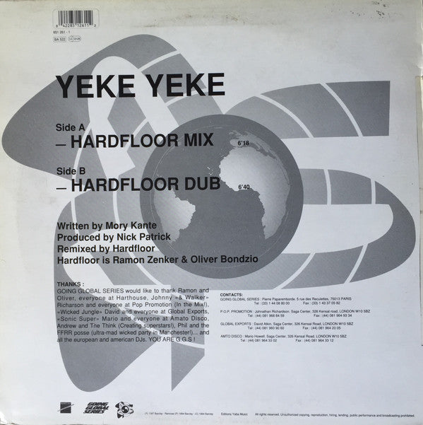 Mory Kante* : Yeke Yeke (2 Remixes By Hardfloor) (12", Maxi)