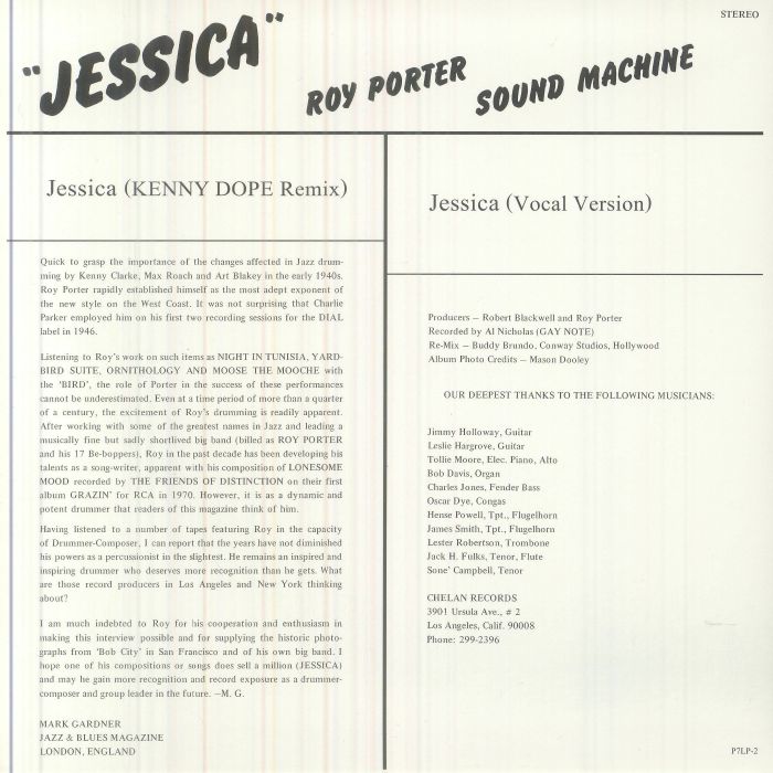 ROY PORTER SOUND MACHINE - Jessica (feat Kenny Dope edit) (7") (Mint (M))