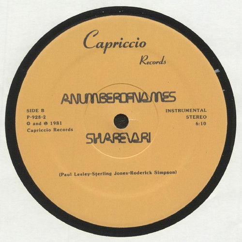 A Number of Names – Sharevari (12") (Neu (M))