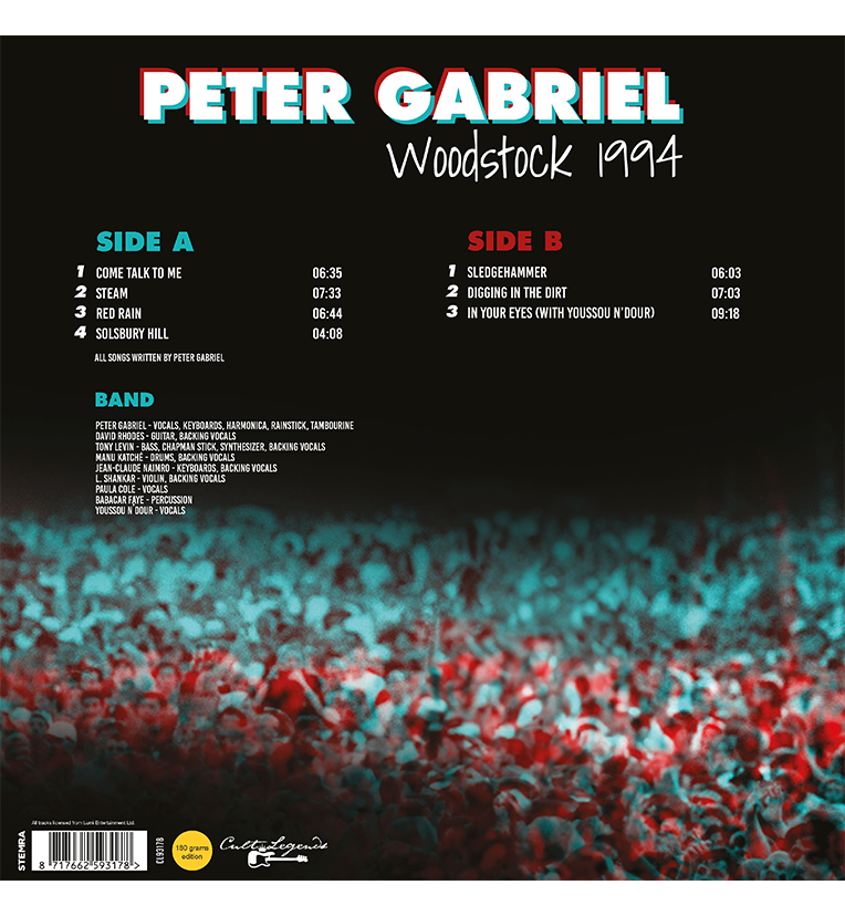 Peter Gabriel – Woodstock 1994 (12-Zoll-Album auf 180g Vinyl)