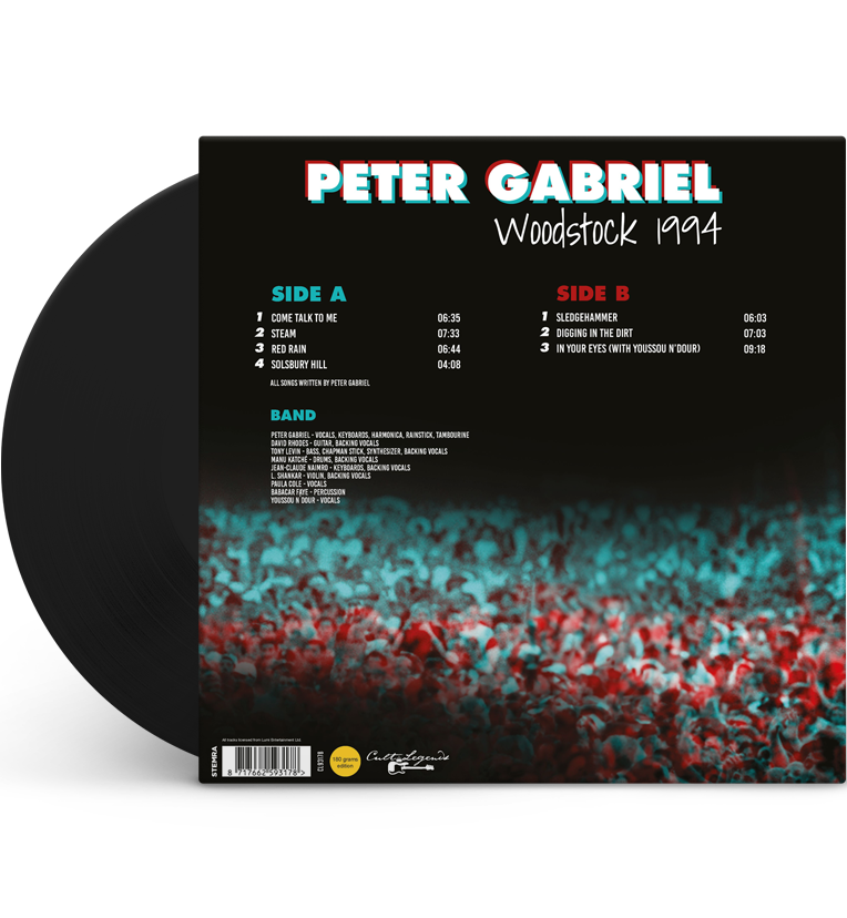 Peter Gabriel – Woodstock 1994 (12-Zoll-Album auf 180g Vinyl)