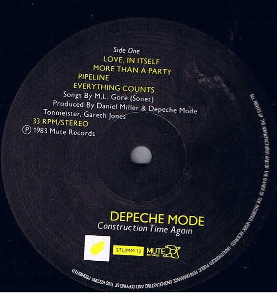 Depeche Mode – Construction Time Again (LP) (Very Good (VG))