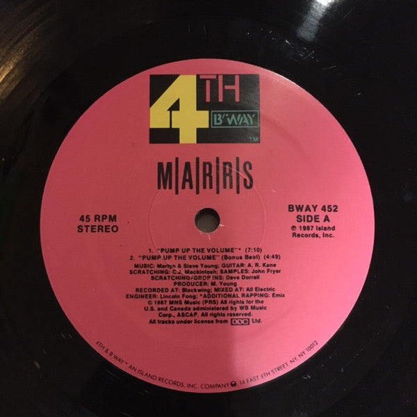 M|A|R|R|S - Pump Up The Volume (Pink label) (12") (Very Good (VG))