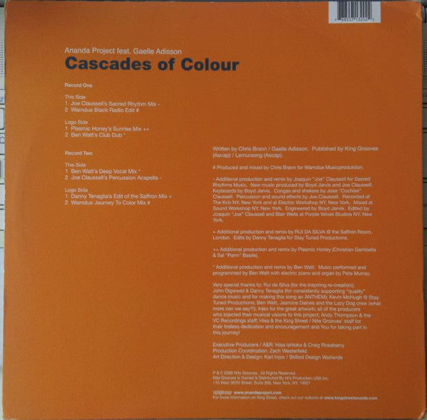 The Ananda Project Featuring Gaelle Adisson – Cascades Of Colour (2x12") (Very Good Plus (VG+))