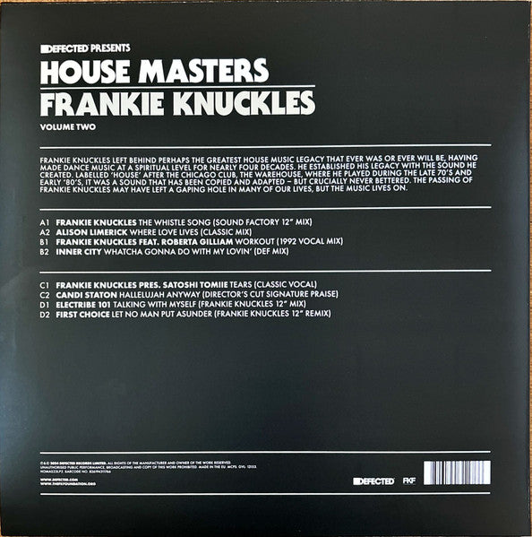 Frankie Knuckles - House Masters (Volume Two) (2x12") (Mint (M))