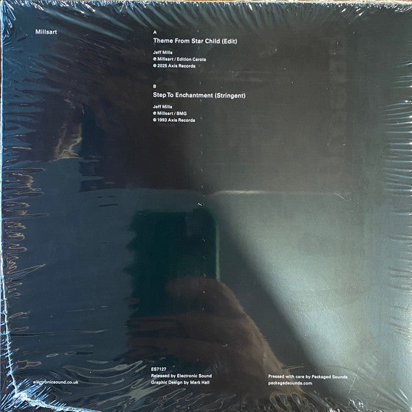 Jeff Mills (Millsart) – Theme From Star Child (Edit) / Step To Enchantment (Stringent) (7" and Magazine) (Mint (M))